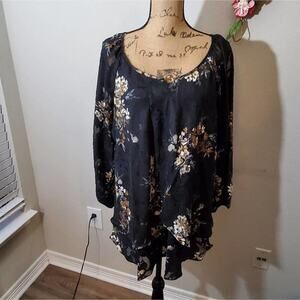BLOUSOLOGY floral flowy tunic‎ plus size 2X NEW!!!!